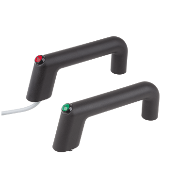 Pull handles, plastic with electronic switch function