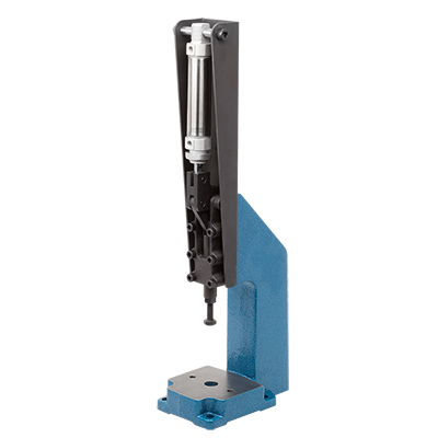 Toggle presses for pneumatic operation