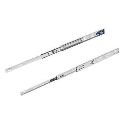 Telescopic slides, steel for surface mounting, full extension, load capacity up to 35 kg