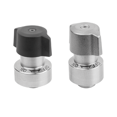 Quarter-turn latches, stainless steel, heavy-duty version with plastic or stainless steel twist knob