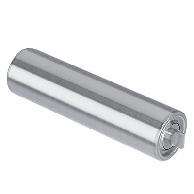 Rouleau gravitaire pour palettes avec plaques de roulement en acier soudé