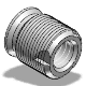 Threaded inserts for light metals and plastics with a small head diameter