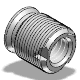 Threaded inserts for light metals and plastics with a small head diameter