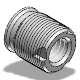 Threaded inserts for light metals and plastics with a small head diameter