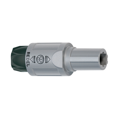 Straight plug, key (N) or keys (P, S and T), with black cable collet