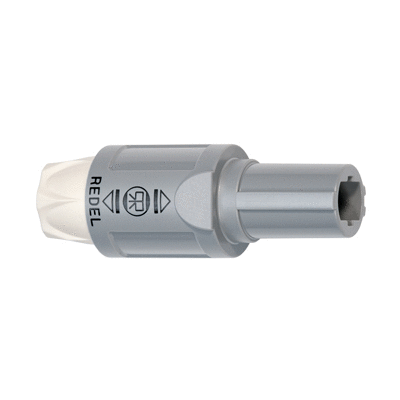 Straight plug, key (N) or keys (P, S and T), with white cable collet