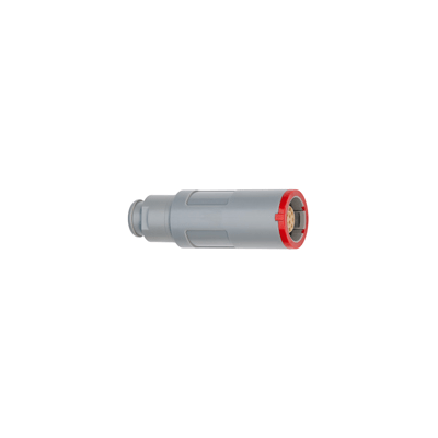 Free receptacle with cable collet and nut for fitting a bend relief
