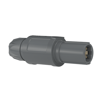 Straight plug, key (N) or keys (P, S and T), with cable collet and nut for fitting a bend relief
