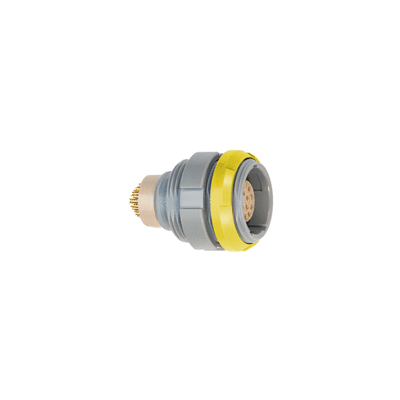 Fixed receptacle with two nuts (back panel mounting)