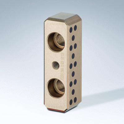 Guía centrales para correderas, Bronce con lubrificante sólido