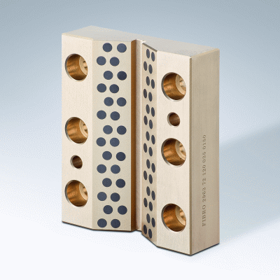 Guía prismática, Bronce con lubrificante sólido