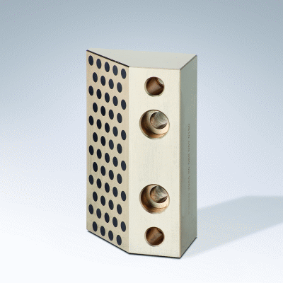 Guía prismatica de una sola cara, Bronce con lubrificante solido