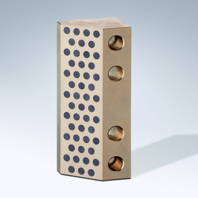 Guía prismatica de una sola cara, Bronce con lubrificante solido