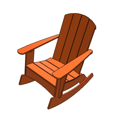 Silla Adirondack mecedora (curva)