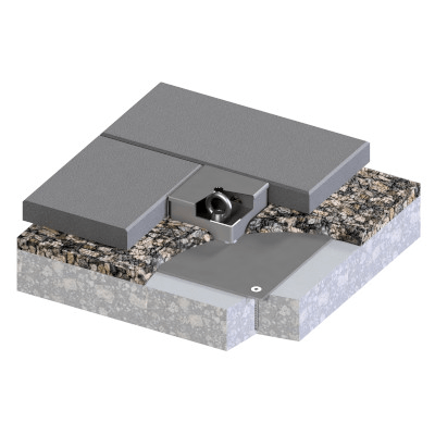 For fastening to uninsulated concrete substrates Anchor point for edging in decking Dimensions: 484x484x6mm