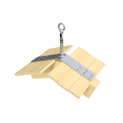 Anchor point (H=800 mm); stainless steel Base plate: 100 x 600 x 6 mm (matching angle of roof = MA)