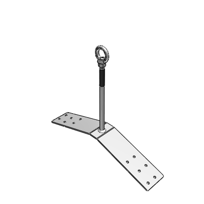 Anchor point (H=200 mm); stainless steel Base plate: 100 x 600 x 6 mm (matching angle of roof = MA)