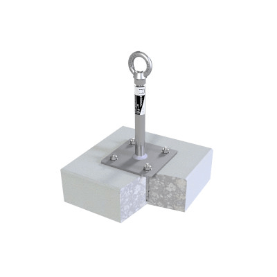 Anchor point (H=400 mm); stainless steel Base plate: 150 x 150 x 6 mm