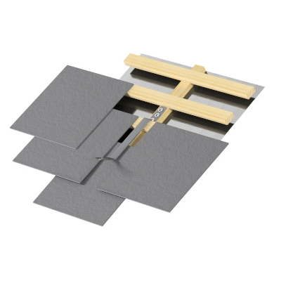 Pitched roof anchor point; stainless steel Dimensions: 404 x 35 mm; offset H=32 mm suitable for Eternit® roofing slates