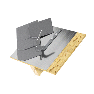 Safety roof hook; stainless steel, with hole for lightning protection connection Dimensions: 372 x 39 mm; offset H=0 mm suitable for slate roofing