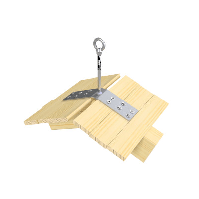 Anchor point (H=200 mm); stainless steel Base plate: 100 x 400 x 6 mm (matching angle of roof = MA)