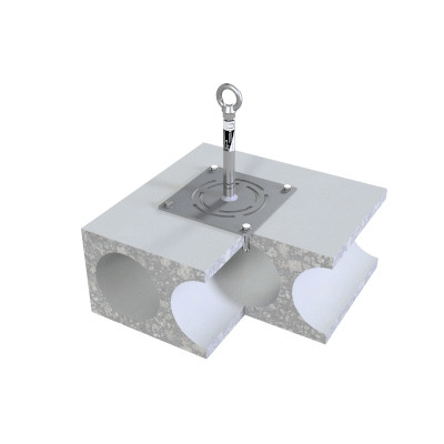 Anchor point (H=400 mm); stainless steel Base plate: 236 x 236 x 6 mm