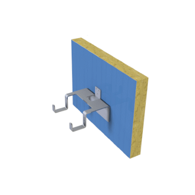 Ladder protection; stainless steel Dimensions: 260 x 256 x 6 mm For fastening to sandwich or trapezoidal profile facades