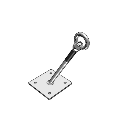 Anchor point (H=400 mm); stainless steel Base plate: 150 x 150 x 6 mm (MA welded)