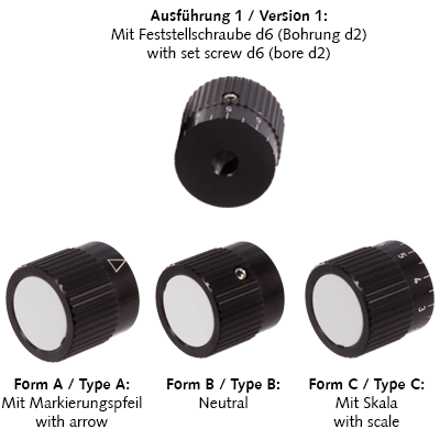 Pokrętła obrotowe 726.1, wersja 1
