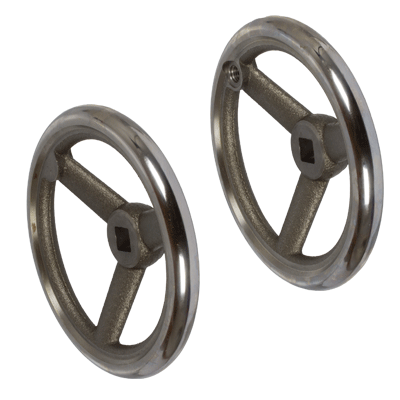 Spoked Handwheels DIN 950 with Smooth Rim and Slanted Spokes, with Square Hole