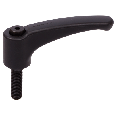 Regulowane dźwignie zaciskowe 355, wersja G z gwintem zewnętrznym, demontaż przez pociągnięcie, tworzywo sztuczne