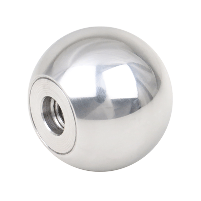 Boules DIN 319, en métal, forme C, avec taraudage, aluminium poli