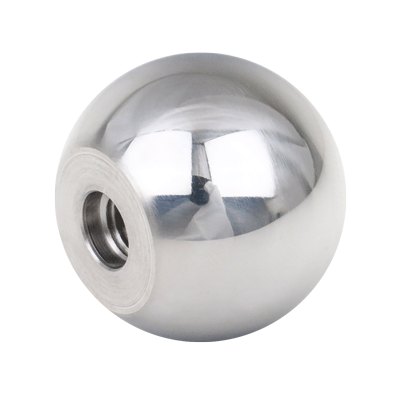 Gałki kuliste DIN 319 z metalu, forma C, z gwintem, stal, polerowane