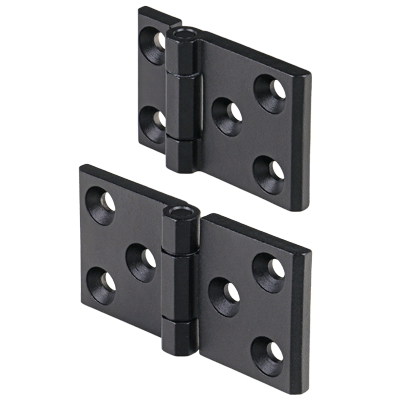 Heavy Duty Hinges M237.3L, Stainless Steel, plastic coated black, with increased Strength and Extended Hinge-Wings