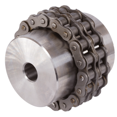 Chain Couplings, Steel, with double-strand chain DIN ISO 606
