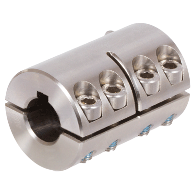 Two-Piece Clamp Couplings MAT, Stainless Steel 1.4305 (AISI 303), with Keyway
