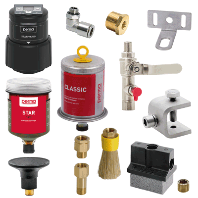 润滑器（SKF® 和 perma）、Stauffer 润滑脂盒和附件
