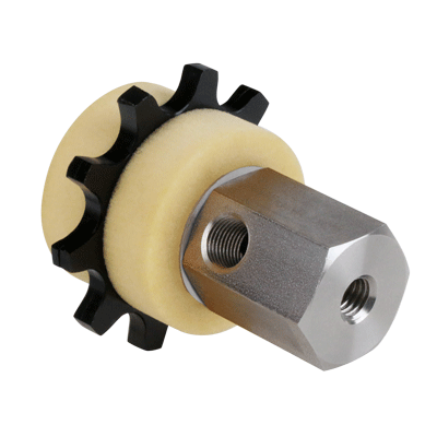 PU Chain Lubrication Pinions for Single Roller Chains according to DIN ISO 606 (formerly DIN 8187), Radial  Lube Port