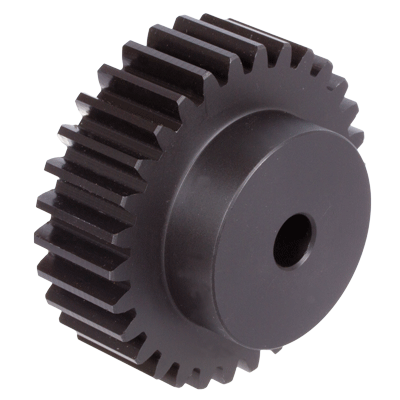 Ingranaggi cilindrici in POM nero, con mozzo unilaterale, modulo 2, larghezza denti 20 mm