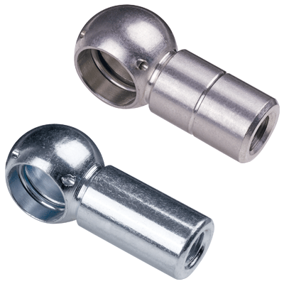 Coppie sferiche DIN 71805 con anello elastico e scanalatura per staffa di fissaggio, forma B