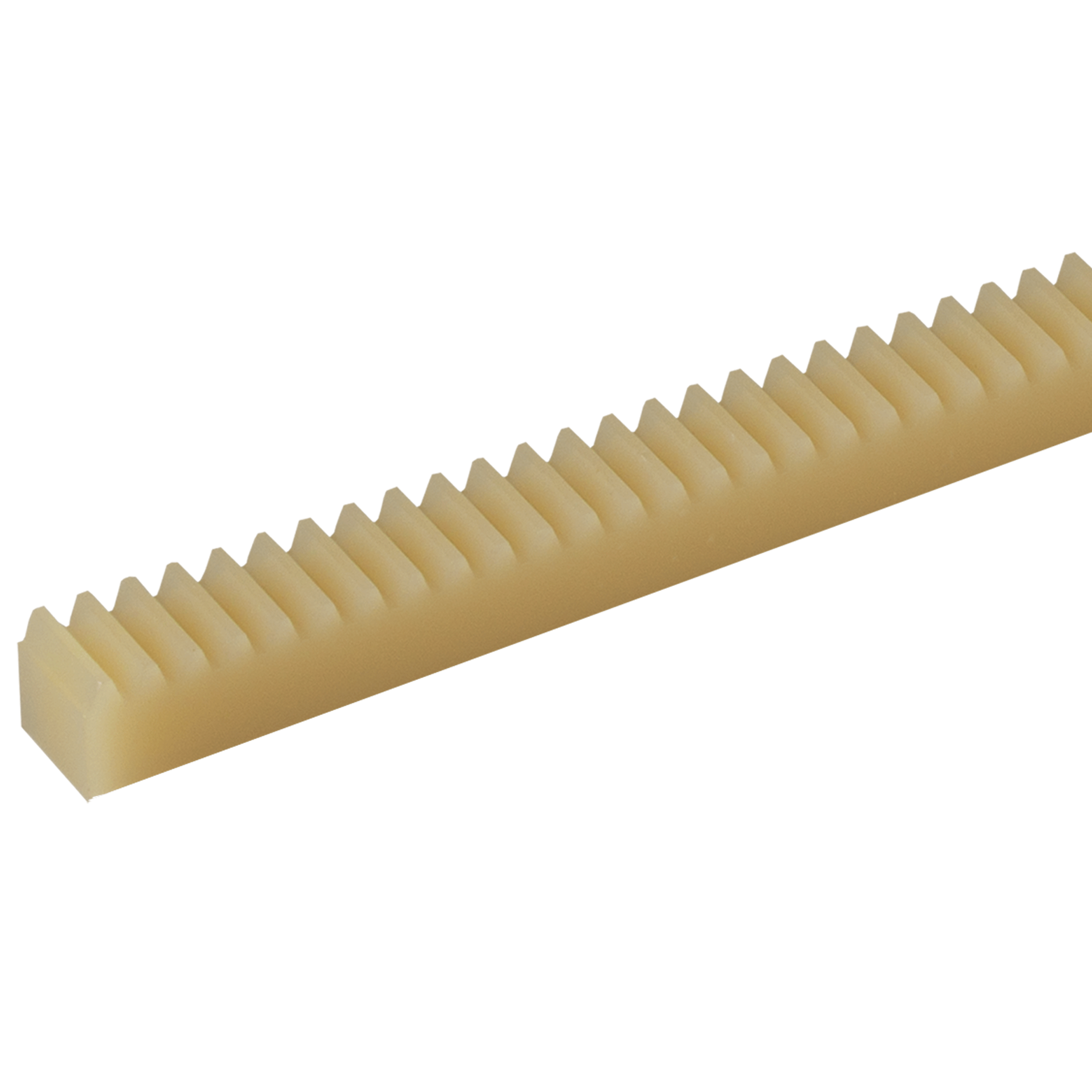 Cremagliere in polichetone, colore avorio, versione stampata ad iniezione, moduli da 0,5 a 3