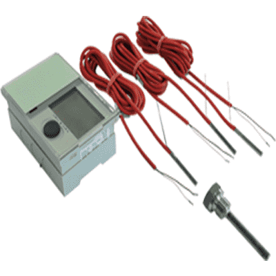 District heating controller with auxiliary energy