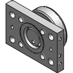 axial bearings fixed with flange plates
