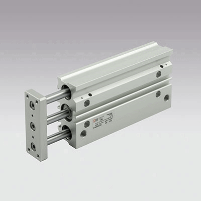Guided compact cylinders with bronze bushing