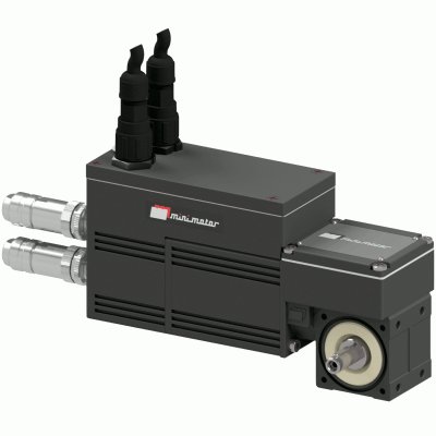 Brushless servomotor with integrated drive and worm reduction