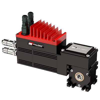 Brushless servomotor with integrated drive and worm reduction