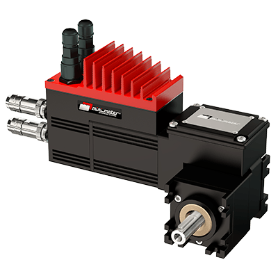 Brushless worm servogearmotor with integrated drive and planetary reduction gear