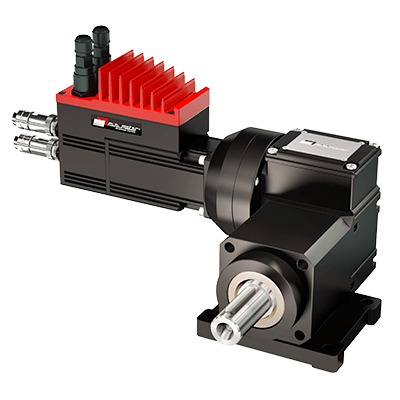 Brushless worm servogearmotor with integrated drive and planetary reduction gear