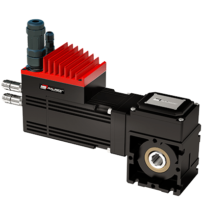 Brushless servomotor with integrated drive and worm reduction