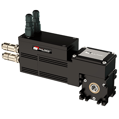 Brushless servomotor with integrated drive and worm reduction (S3 intermittent duty)